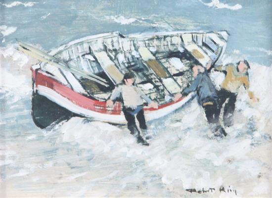 Robert King RI (1936-) Cromer crab boat, 4.25 x 5.75in.